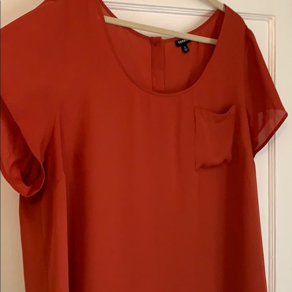 Torrid Burnt Orange Short Sleeve Blouse - 3X - Picture 3 of 6